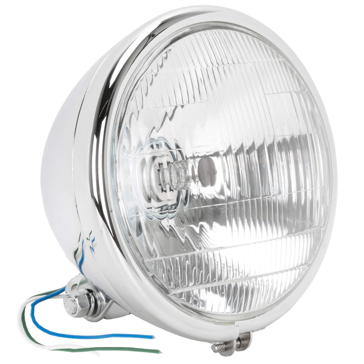 Springer Style Bottom Mount Headlight - Chrome