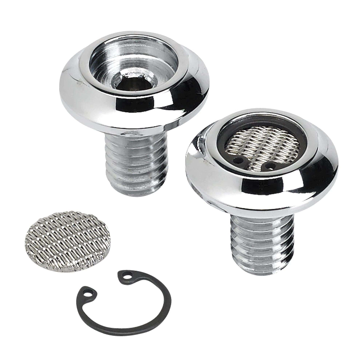 Radius Breather Bolts for Harley-Davidson Twin Cam - Chrome Plated