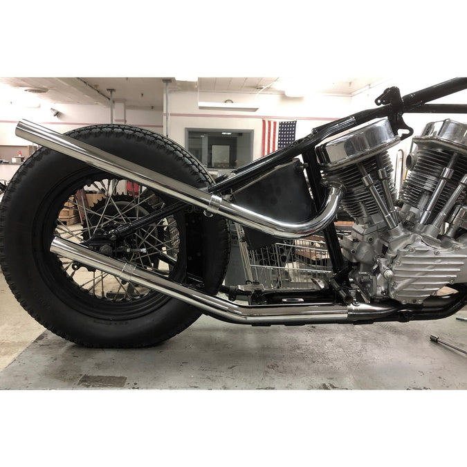 Upswept Exhaust Pipe Set 1948-1957 Harley-Davidson Rigid Panhead - Chrome