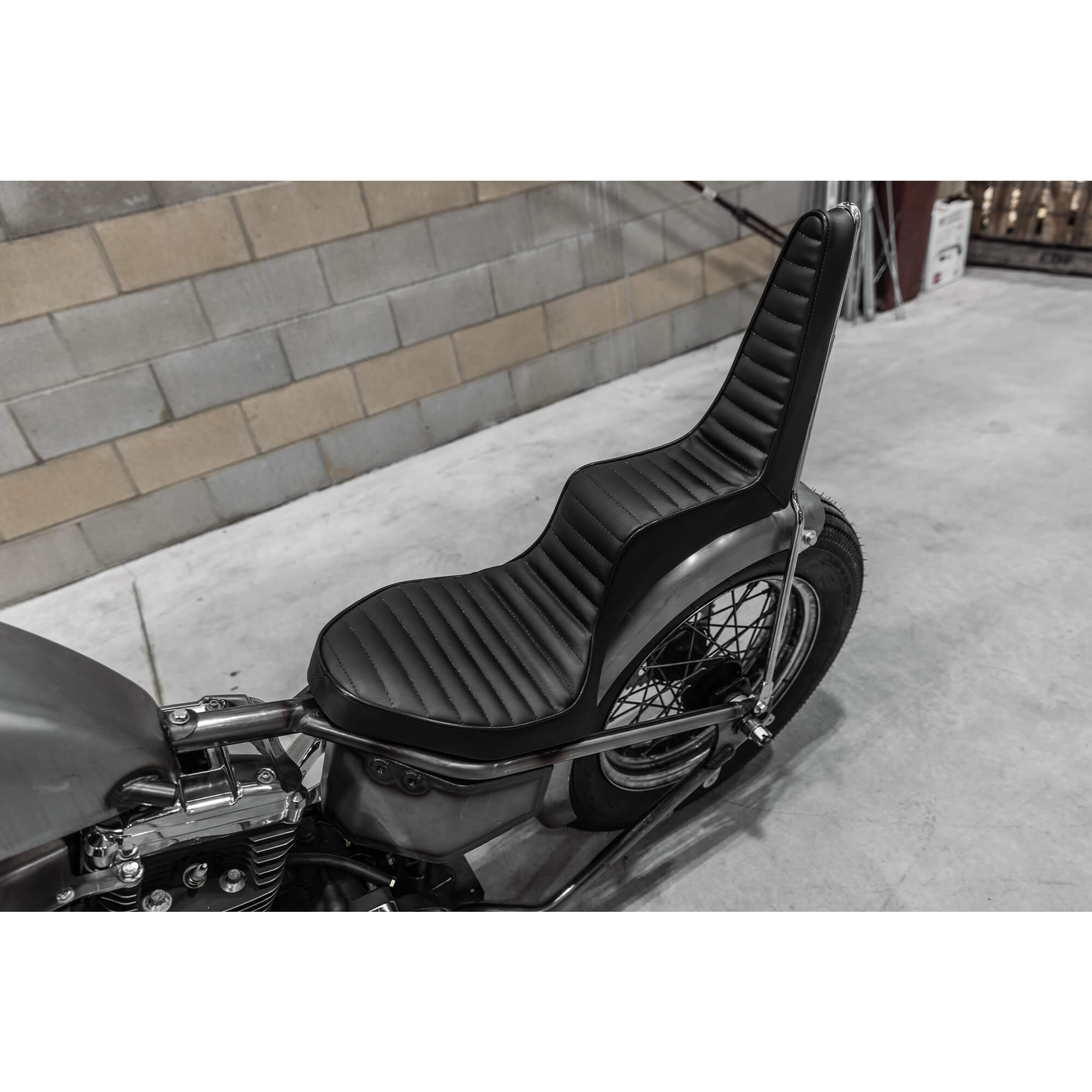 Sully's Customs Traditional King and Queen Seat - Black Horizontal Pleat -  Rigid Frame – Lowbrow Customs