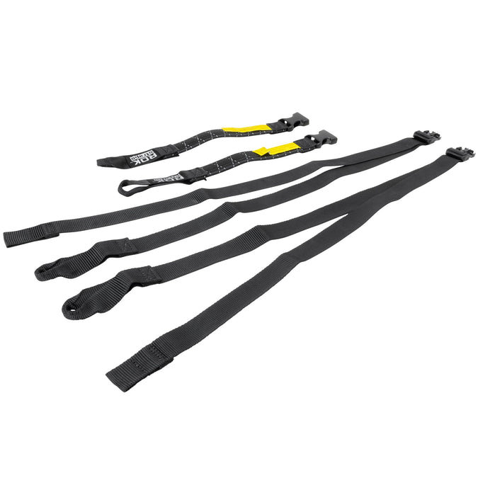 The Ultimate Adjustable Cargo Straps Twin Pack - 18"-60" x 1" - Black w/Reflective Tracer