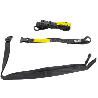 The Ultimate Adjustable Cargo Straps Twin Pack - 18"-60" x 1" - Black w/Reflective Tracer