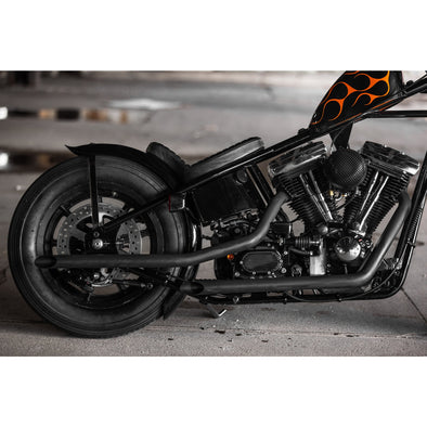 MCM Slash Cut Drag Pipes 1986-2006 Harley-Davidson Softail - Black