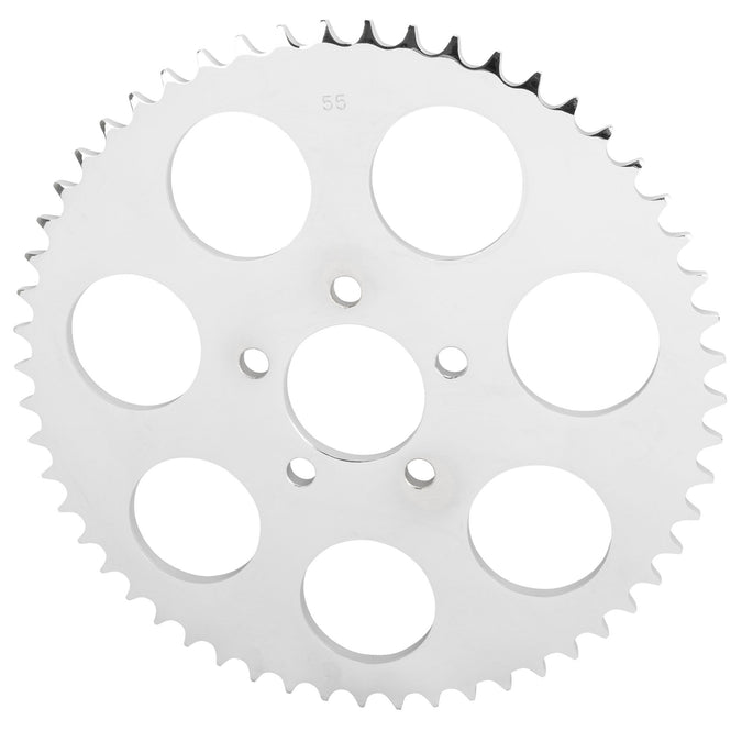 Replacement Chain Conversion Sprocket - Chrome - 55 Tooth - Harley-Davidson Sportster 2000-Up Dyna 2006-Up