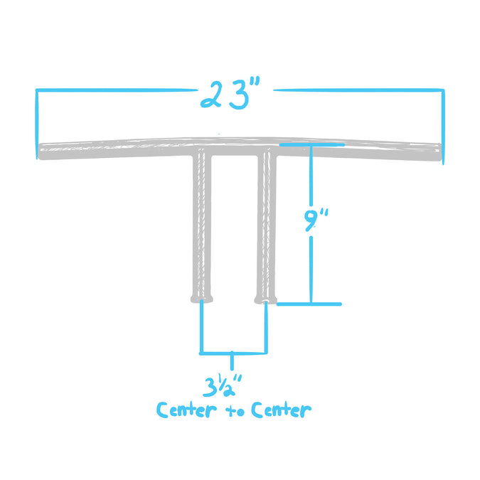 T-Bar Handlebars - 8 inch Rise - 1 inch - Stainless Steel