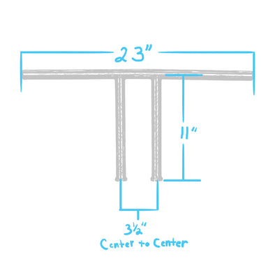 T-Bar Handlebars - 10 inch Rise - 1 inch - Stainless Steel