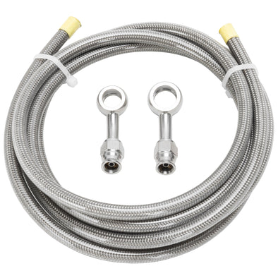 Braided Stainless Cut-To-Length Compression Brake Line Kit - Clear Coating