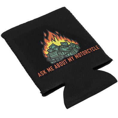 Ask Me About My Motorcycle Koozie - Black