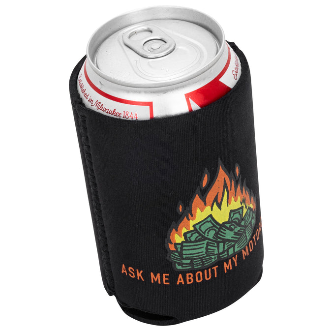 Ask Me About My Motorcycle Koozie - Black