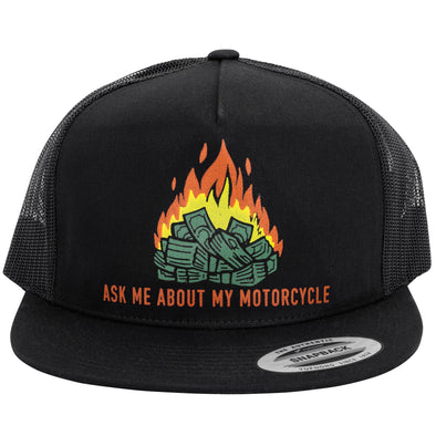 Ask Me About My Motorcycle Snap Back Hat