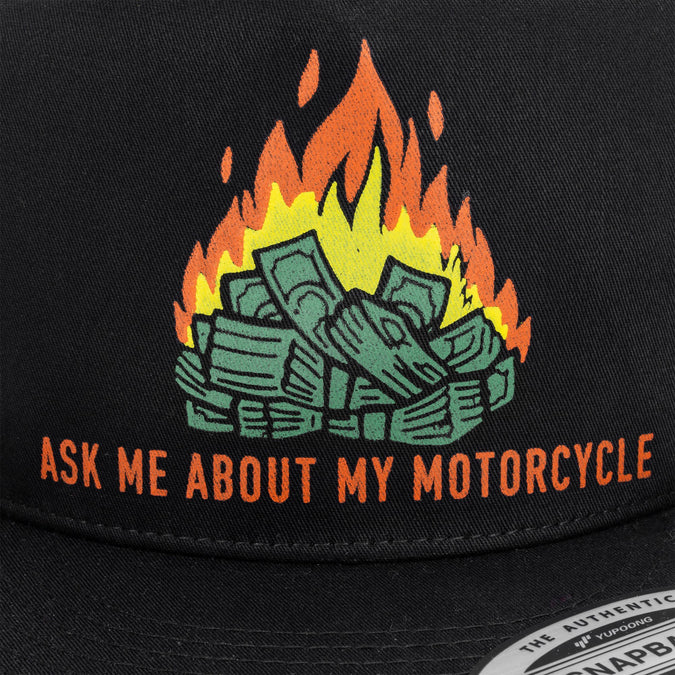 Ask Me About My Motorcycle Snap Back Hat