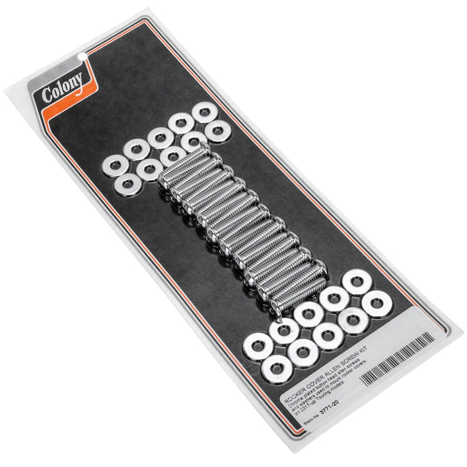 #3771-20 Rocker Cover Allen Screw Kit 2017-Up Harley-Davidson Touring Models - Chrome Plated