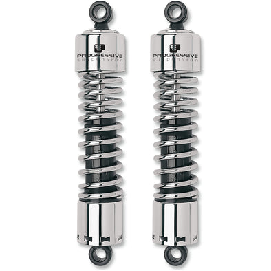 412 Series 11" Shocks Chrome With Short Covers 1973-1986 Harley-Davidson Shovelheads