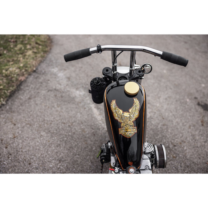 Billet Bayonet / Cam Harley Style Vented Gas Cap - Polished Brass