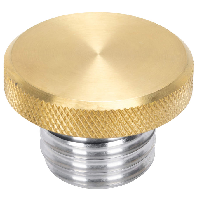 Screw-In Billet Gas Cap for 1996 & later Harley-Davidson - Vented - Polished Brass