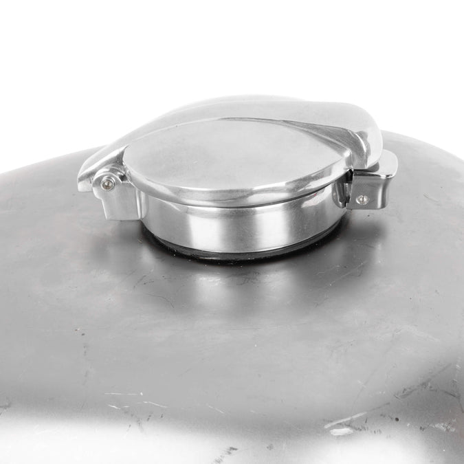 Monza Flip-Up Gas Cap - Polished Aluminum - 2.5" Diameter