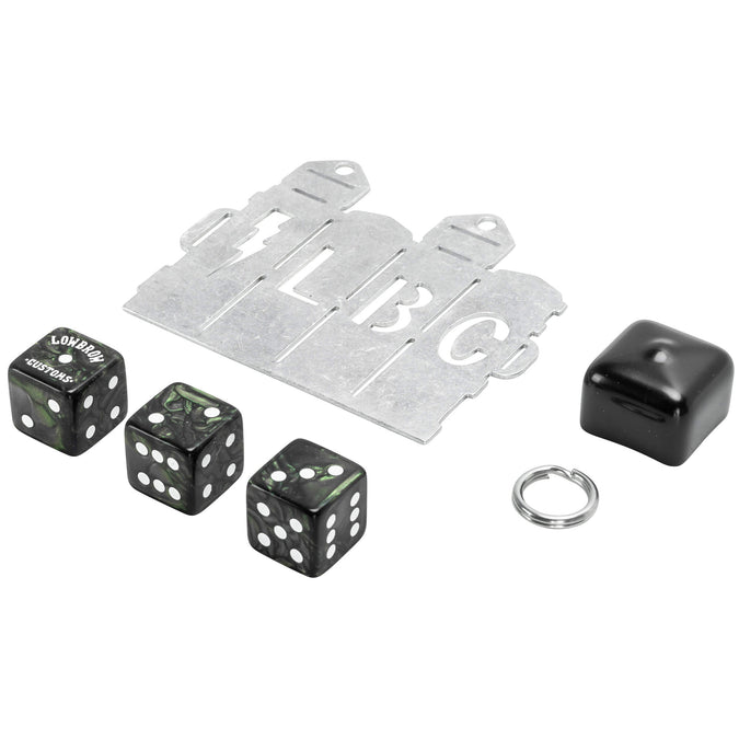 Dice Holder Keychain Kit with Black Lowbrow Dice