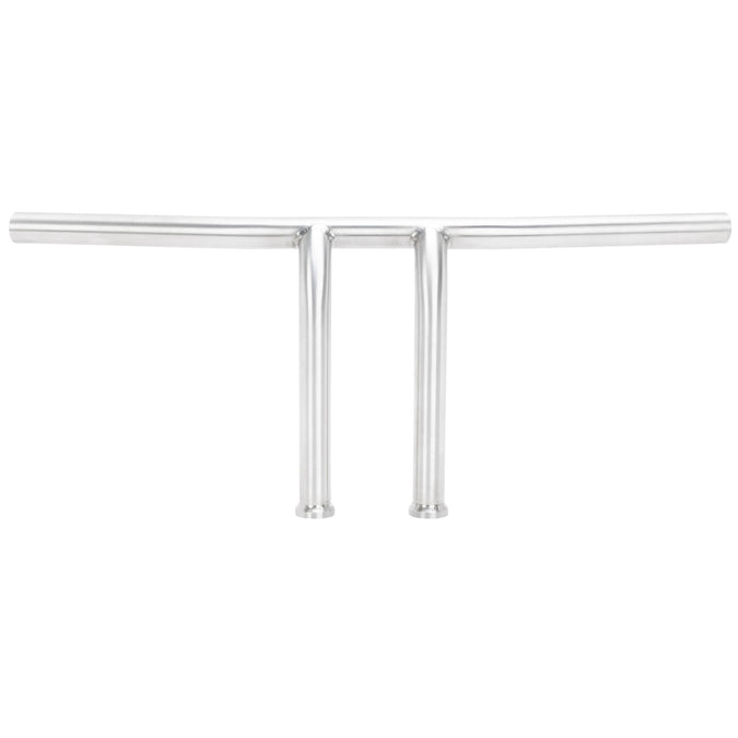 Pullback T-Bar Handlebars - 8 inch Rise - 1 inch - Stainless Steel