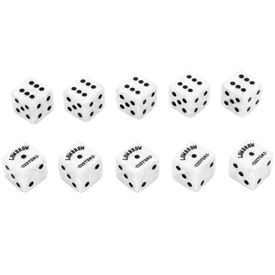 10 Pack White Lowbrow Customs Dice