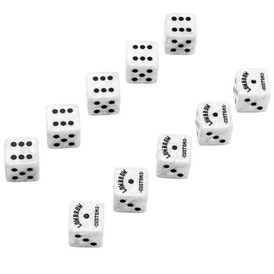 10 Pack White Lowbrow Customs Dice