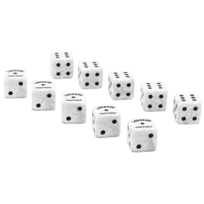 10 Pack White Lowbrow Customs Dice