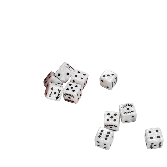 10 Pack White Lowbrow Customs Dice