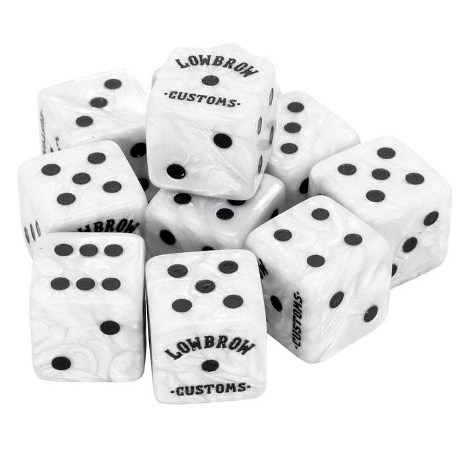 10 Pack White Lowbrow Customs Dice