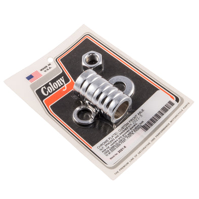 #2021-5 Front Axle Nut Grooved Spacers 2000-2005 Harley-Davidson FXST/FXSTB/FXDWG - Chrome Plated