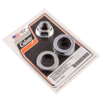 #2155-4 Rear Axle Nut and Spacer Kit Grooved Harley-Davidson VRSC 2002-04 - Chrome Plated