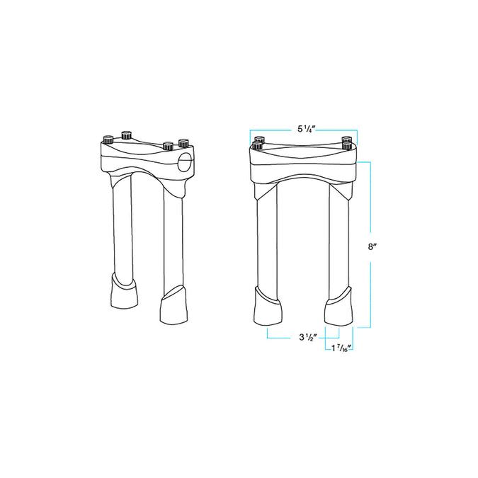 Murdock Risers - Chrome - 8 inch