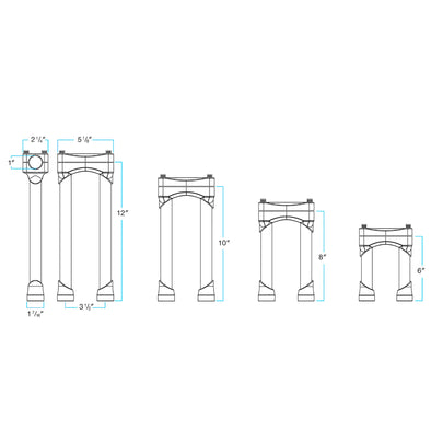 Murdock Risers - Chrome - 12 inch