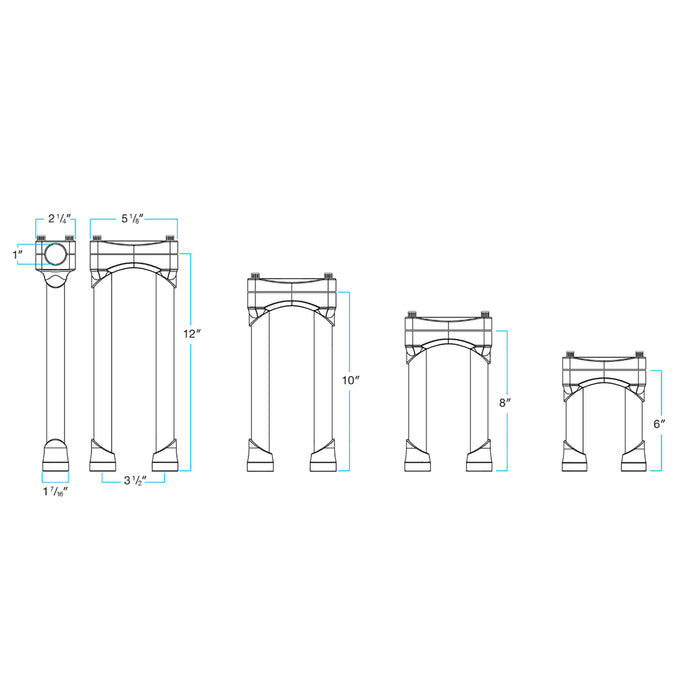 Murdock Risers - Chrome - 12 inch