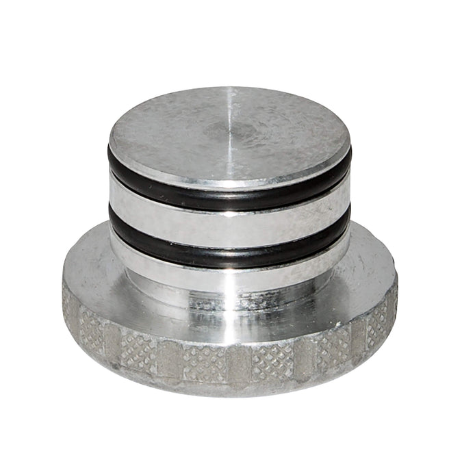 Tank Shell With Plug Lowbrow Customs Cast Aluminum Knurled Oil Tank Plug - Semi Polished