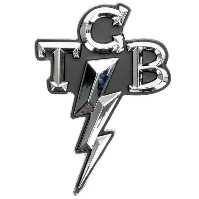 Tcb Flash Sticker Lowbrow Customs TCB Takin' Care of Business Chrome Stick-On 3D Emblem