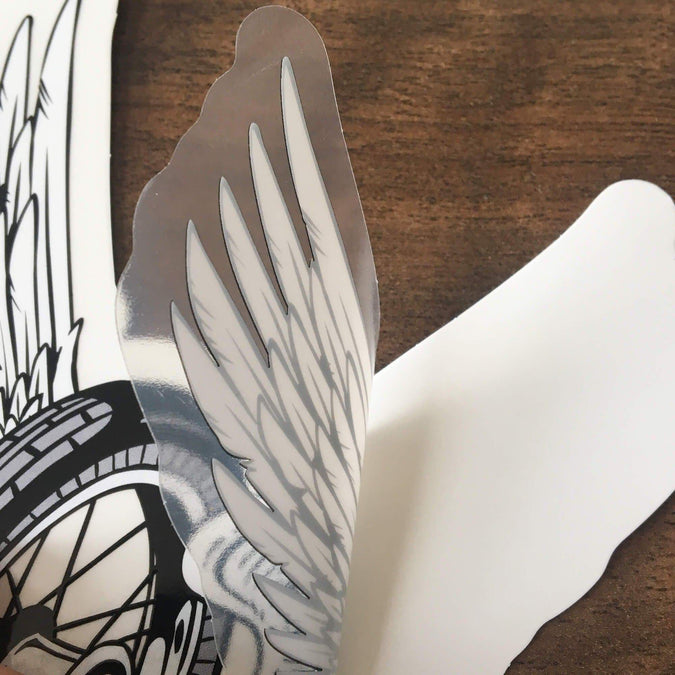 Lowbrow Customs Winged Wheel Sticker - Large