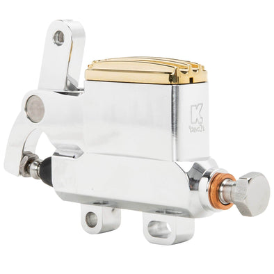 Deluxe Polished and Brass Wire / Cable Operated Rear Master Cylinder With Reservoir