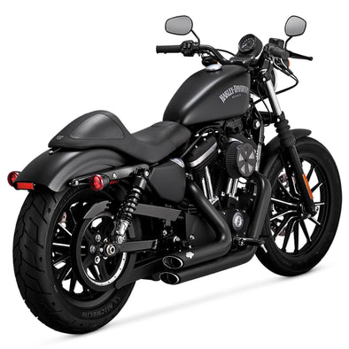 Shortshots Staggered Exhaust System - Black - 2014-Up Harley-Davidson Sportster XL