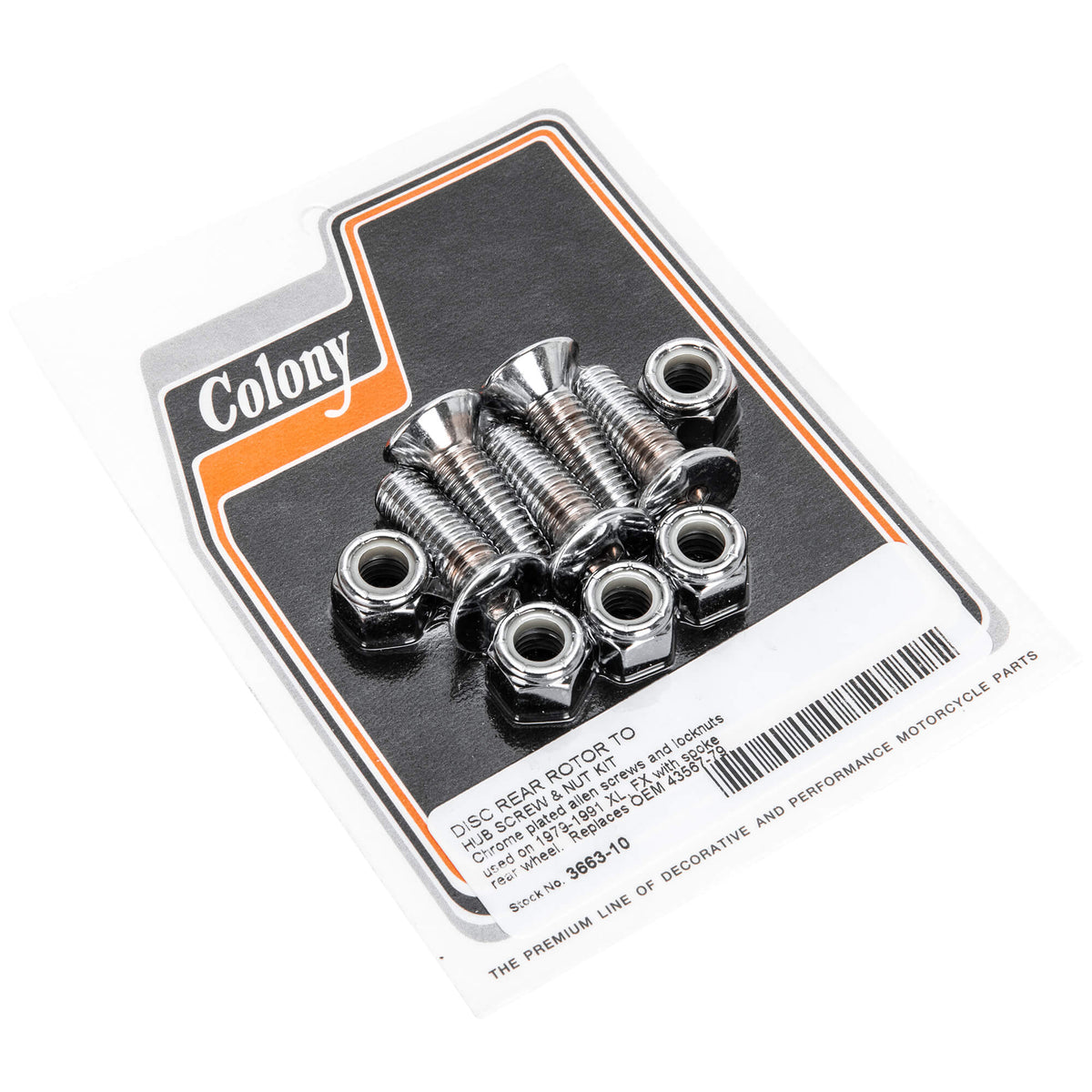 Colony Machine #3663-10 Disc Rotor Allen Screw & Nut Kit 1979-1991 ...