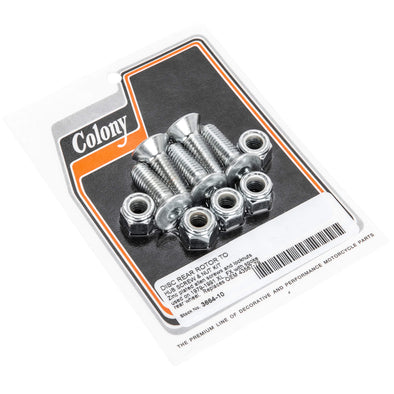 #3664-10 Disc Rotor Allen Screw and Nut Kit - Zinc Plated - 1979-1991 Harley-Davidson XL FX (Spoked Wheel)