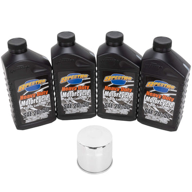 Spectro Oil Evo Sportster Conventional Oil Change Kit with Chrome Filter