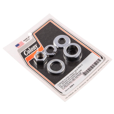 #2028-5 Front Axle Nut Spacer Kit Chrome Smooth Harley FXD FXDX XL