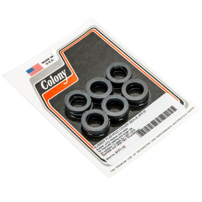 DistroKit Pushrod Cover Tube Seal Set For Harley Ironhead Sportster 1957-1985 - All Rubber 38019a