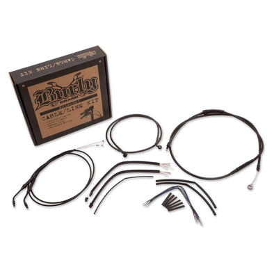 Complete Handlebar Cable/Brake Line Kit for 12" Ape Hanger Handlebars 2014-Up Harley-Davidson Sportsters Single Brake Disc with ABS