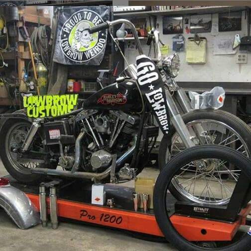 Lowbrow Customs Moto Parts And Accessories Shop Garage Banner