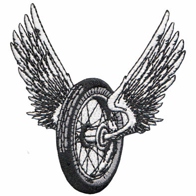 Winged Motorcycle Wheel Patch